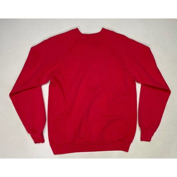 VINTAGE Jerzees Blank Crewneck Sweatshirt Men Small Red USA 90s - Picture 2 of 4